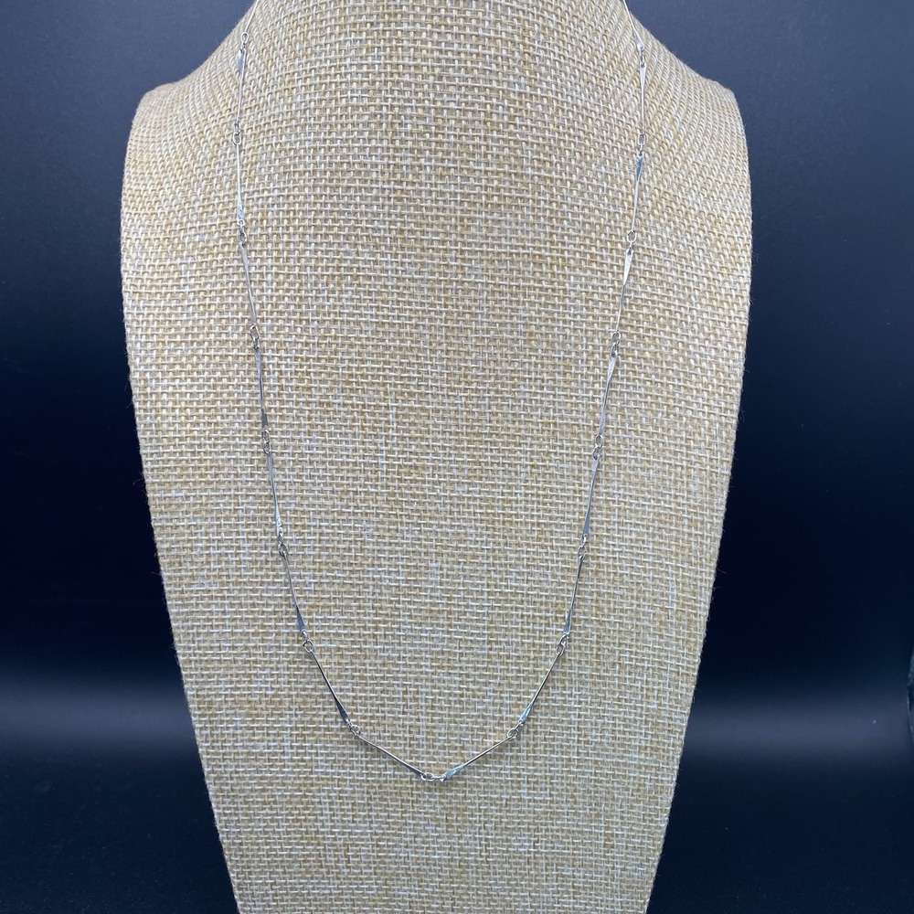 Sarah Coventry Silver Tone Necklace 1970s Style Wavy Bar Chain 21.5"